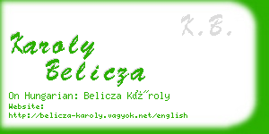 karoly belicza business card